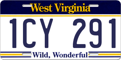 WV license plate 1CY291