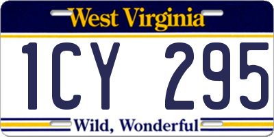 WV license plate 1CY295
