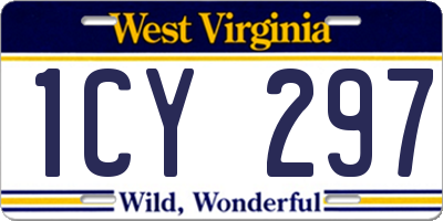 WV license plate 1CY297