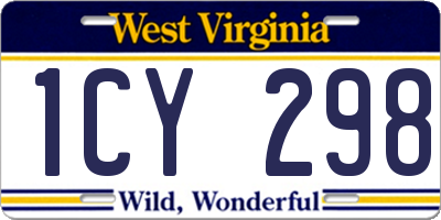 WV license plate 1CY298