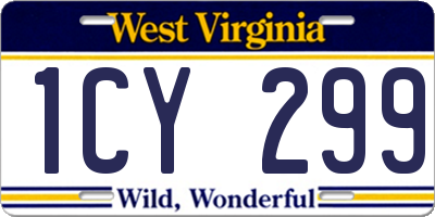 WV license plate 1CY299
