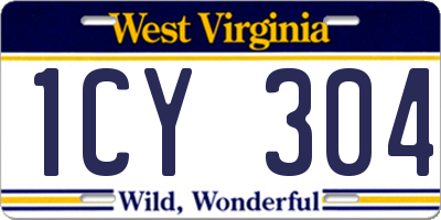 WV license plate 1CY304