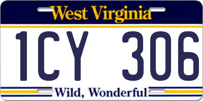 WV license plate 1CY306