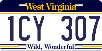 WV license plate 1CY307