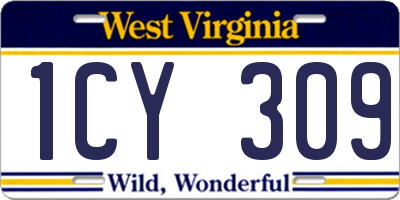 WV license plate 1CY309
