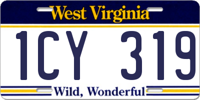 WV license plate 1CY319