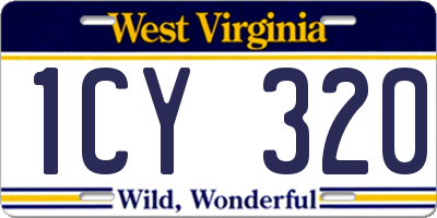 WV license plate 1CY320