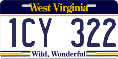 WV license plate 1CY322