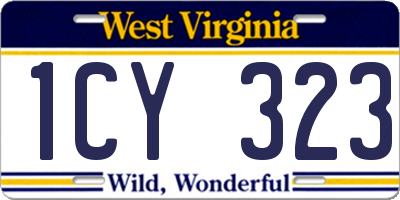 WV license plate 1CY323