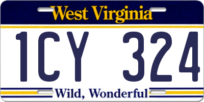 WV license plate 1CY324