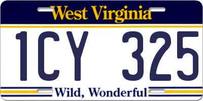 WV license plate 1CY325