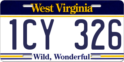WV license plate 1CY326