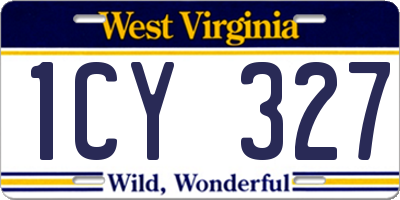 WV license plate 1CY327