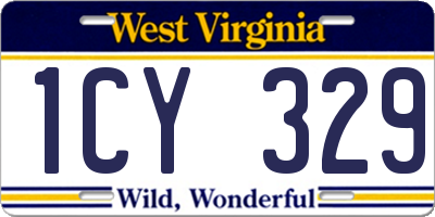 WV license plate 1CY329