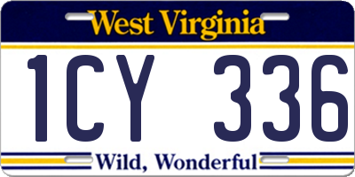 WV license plate 1CY336