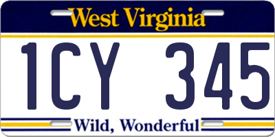WV license plate 1CY345