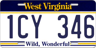 WV license plate 1CY346