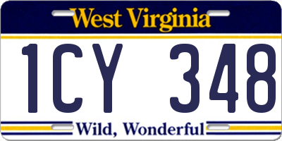 WV license plate 1CY348