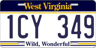 WV license plate 1CY349
