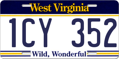 WV license plate 1CY352
