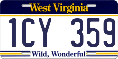 WV license plate 1CY359