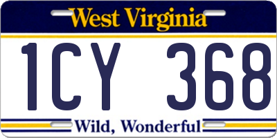 WV license plate 1CY368