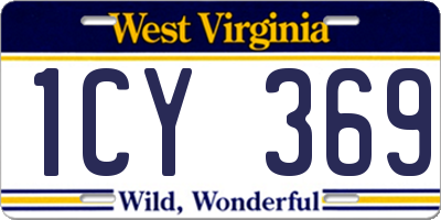 WV license plate 1CY369