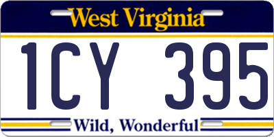 WV license plate 1CY395