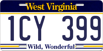 WV license plate 1CY399