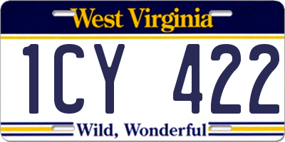 WV license plate 1CY422