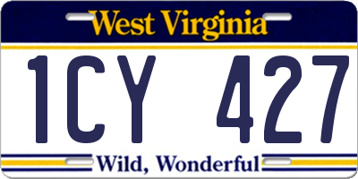 WV license plate 1CY427