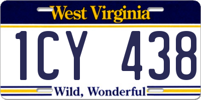 WV license plate 1CY438