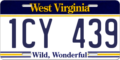 WV license plate 1CY439
