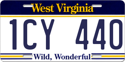 WV license plate 1CY440