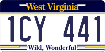 WV license plate 1CY441