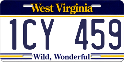 WV license plate 1CY459