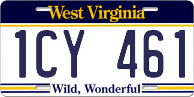 WV license plate 1CY461