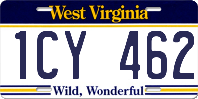 WV license plate 1CY462