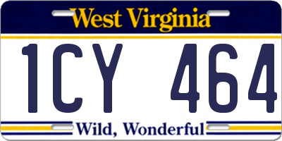 WV license plate 1CY464