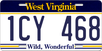 WV license plate 1CY468
