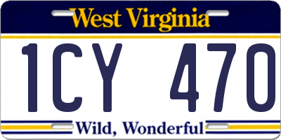 WV license plate 1CY470