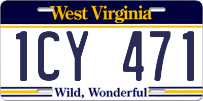 WV license plate 1CY471