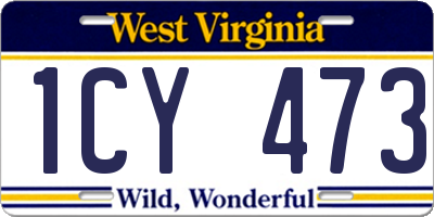 WV license plate 1CY473
