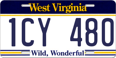 WV license plate 1CY480