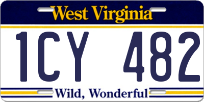 WV license plate 1CY482