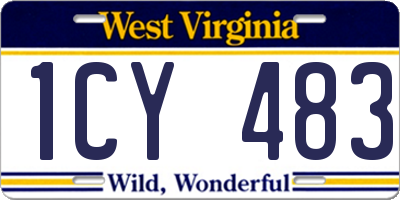 WV license plate 1CY483