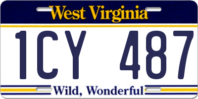WV license plate 1CY487