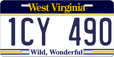 WV license plate 1CY490