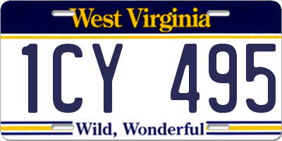 WV license plate 1CY495
