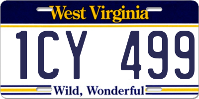 WV license plate 1CY499